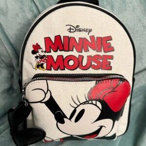 Primark Disney Minnie Mouse Backpack - White, Red, and Black Canvas NWT